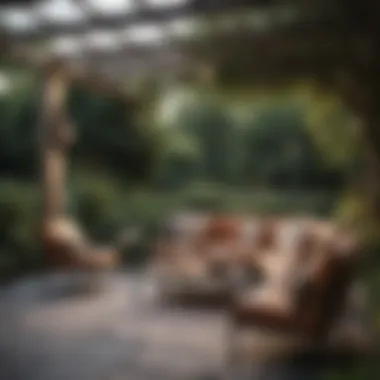 Elegant Outdoor Seating Arrangement Elegant outdoor seating arrangement in a garden