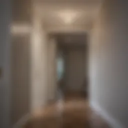 Elegant over the door light illuminating a modern hallway