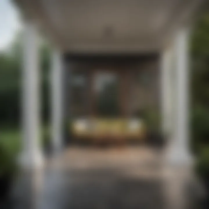 A modern porch design using bold contrasts and sleek lines