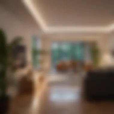 LED Lighting for Sustainable Living LED lighting illuminating a contemporary living space