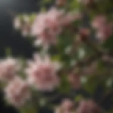 Close-up of the leaves and flowers of a fast-growing flowering tree