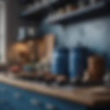 Blue kitchen accessories adding character to the space