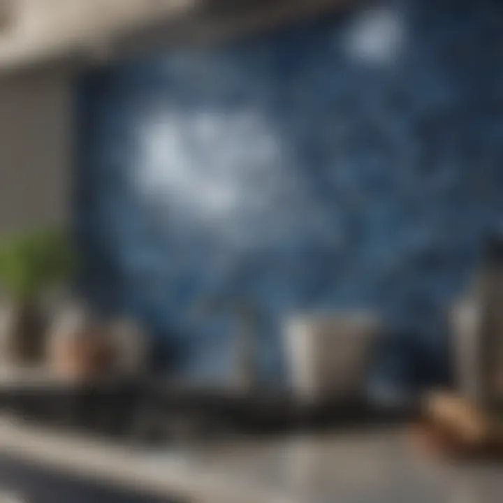 Stylish blue backsplash enhancing kitchen aesthetics