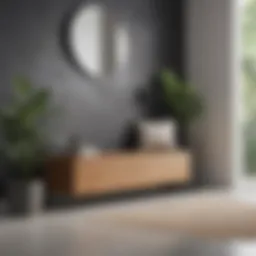 Elegant slim entryway bench with hidden storage, showcasing minimalist design