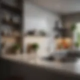 Modern small kitchen with open shelving and minimalist design