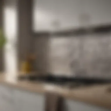 Ceramic Solid Backsplash Design Elegant ceramic solid backsplash in a modern kitchen