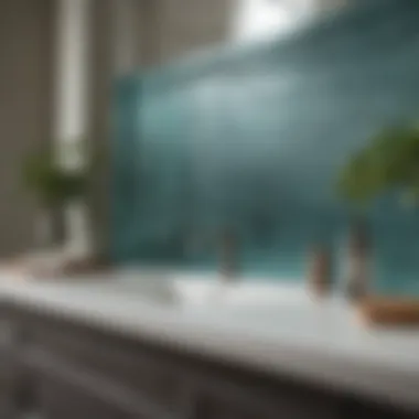 Glass Solid Backsplash in Bathroom Stylish glass solid backsplash enhancing bathroom aesthetics