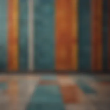 A vibrant display of colorful subway tiles creating a unique geometric design.