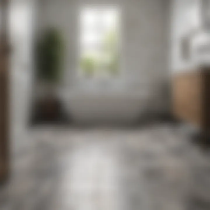 Comparison of traditional tile versus vinyl flooring in a bathroom