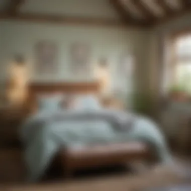 Inviting bedroom adorned with country cottage furniture in pastel hues