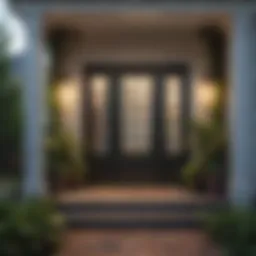 Elegant back door porch with inviting seating and decorative plants