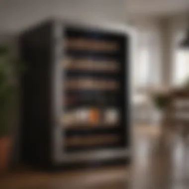 Charming wine cooler in a home setting