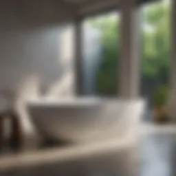 Elegant freestanding bathtub in a modern bathroom setting