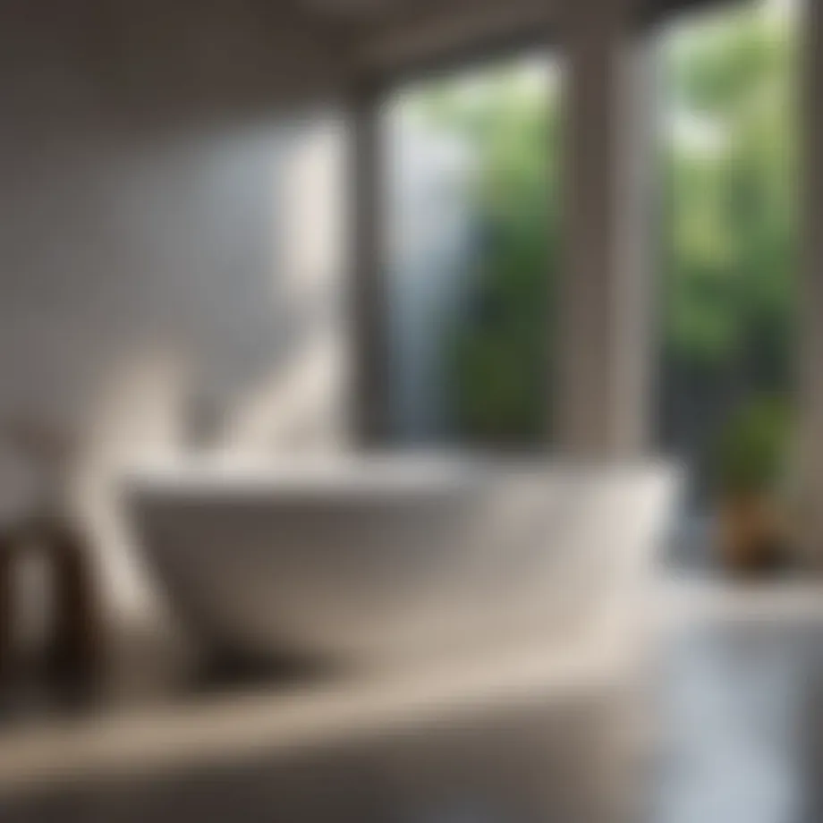 Elegant freestanding bathtub in a modern bathroom setting