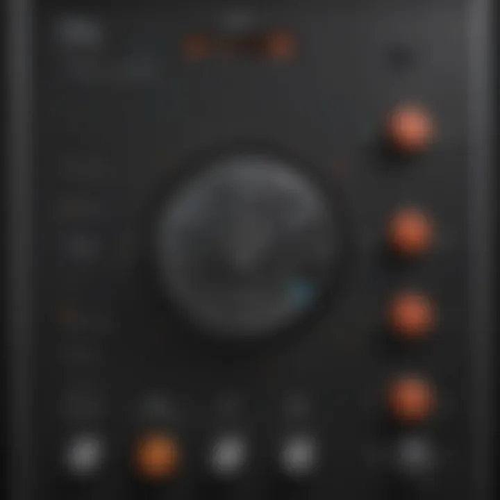 Close-up of a blender's control panel showcasing various settings