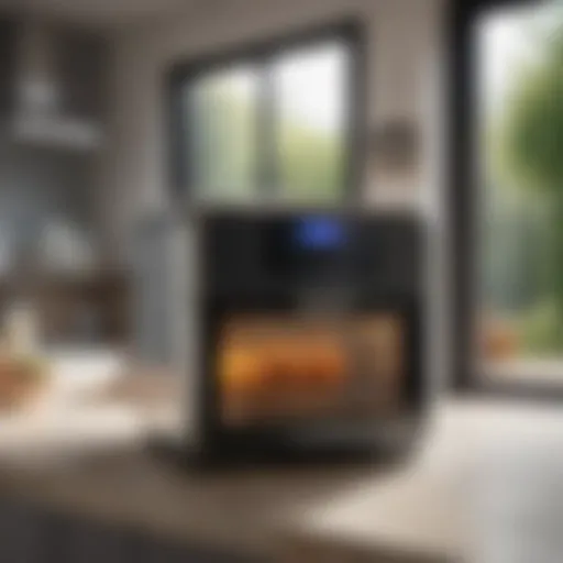 Sophisticated French door air fryer showcasing advanced technology