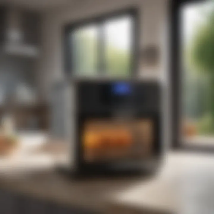 Sophisticated French door air fryer showcasing advanced technology