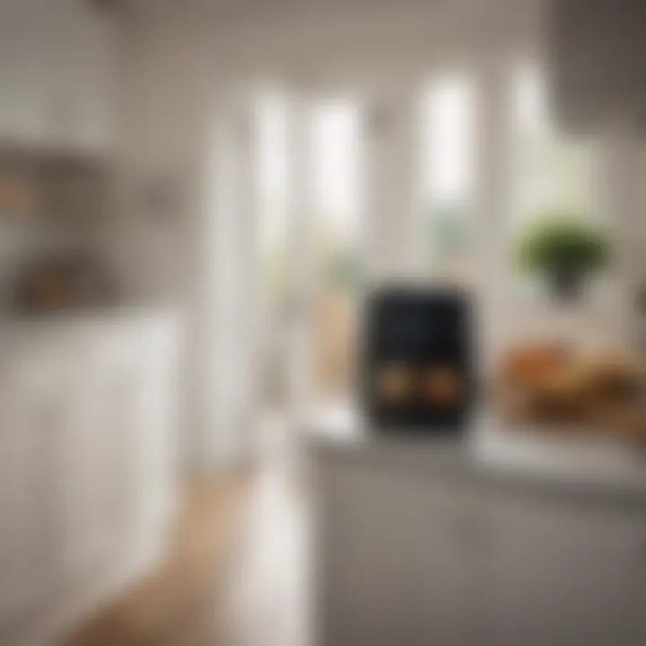 Elegant kitchen setting featuring a French door air fryer