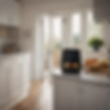 French Door Air Fryer in an Elegant Kitchen Elegant kitchen setting featuring a French door air fryer