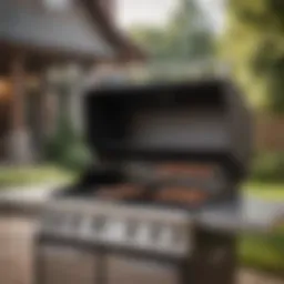 Sleek midsize gas grill with side burners