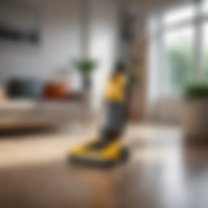 High-performance vacuum cleaner with multiple attachments showcased in a modern living room