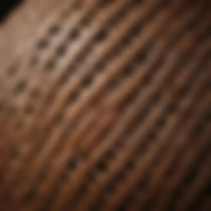 Close-up of high-quality wicker materials and textures