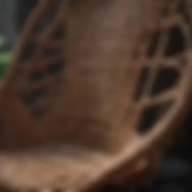 Intricate Weaving in Wicker Craftsmanship Luxurious wicker chair showcasing intricate weaving patterns