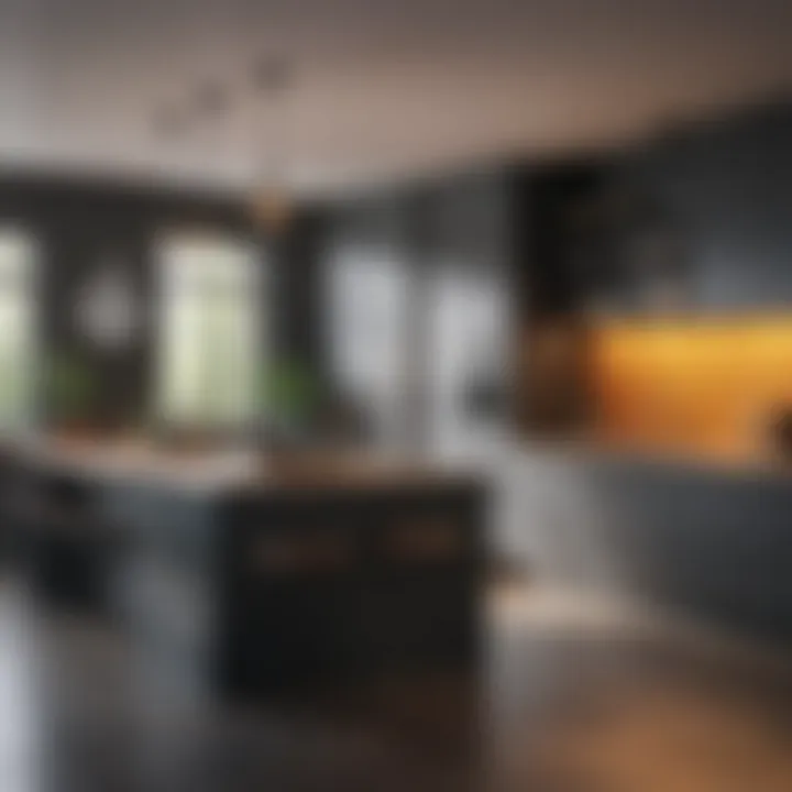 Modern kitchen featuring bold accents and minimalist decor