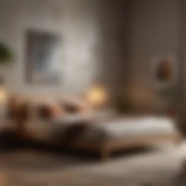 Serene bedroom with earthy tones and natural materials