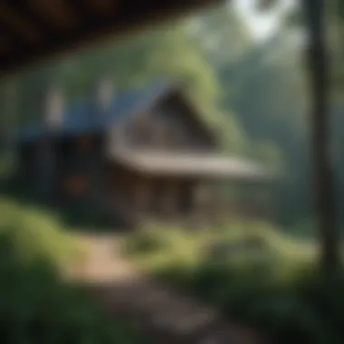 Rustic Cabin Amidst Lush Nature Rustic cabin surrounded by nature