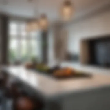 Elegant Kitchen Island Arrangement Elegant kitchen island with a stunning eating table arrangement