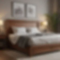 Elegant wooden bed frame showcasing craftsmanship