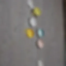 Close-up view of different paint sheen samples on a wall