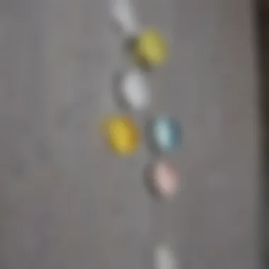 Close-up view of different paint sheen samples on a wall