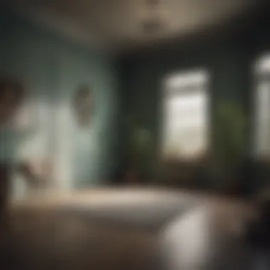Interior room showcasing different paint sheen finishes