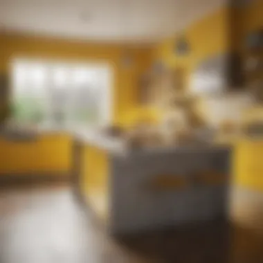 Vibrant kitchen featuring cheerful yellow accents