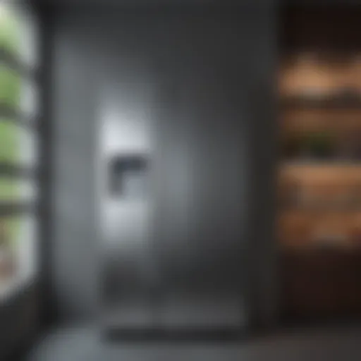 Sleek stainless steel refrigerator with modern design