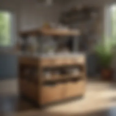 Customizable small kitchen island with storage solutions