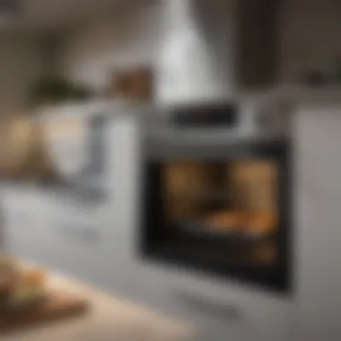 Interior view of the Wolf countertop oven highlighting its spacious cooking area and advanced features