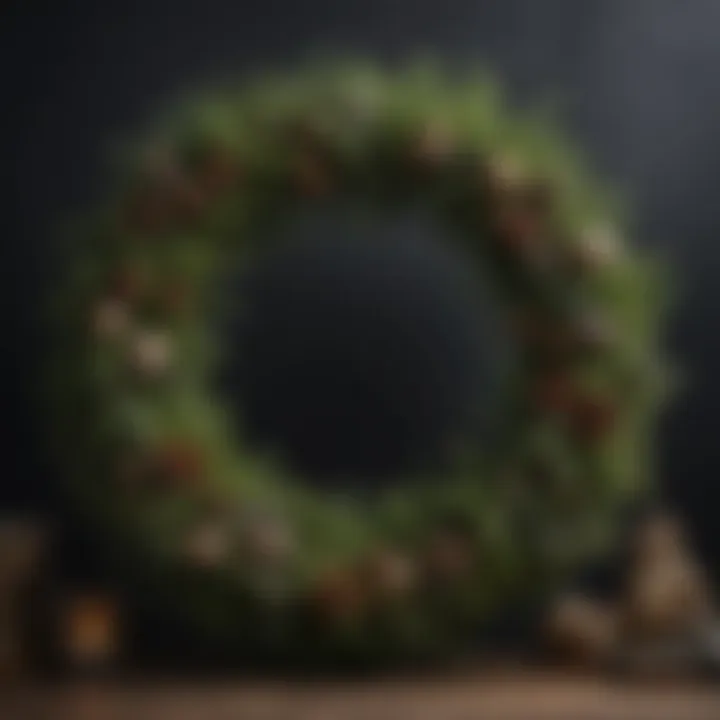 A collection of sustainable materials suitable for crafting an eight-inch wreath.