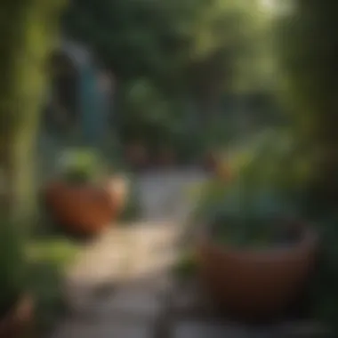Enhancing Garden Aesthetics with Large Pots A lush garden featuring large pots with various plants