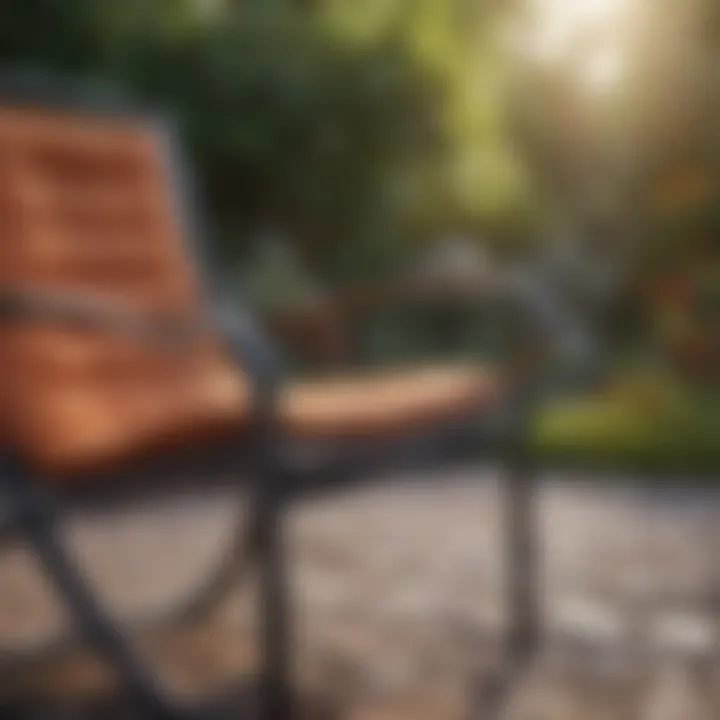 Close-up of durable materials used in garden chairs