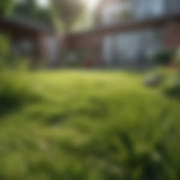 Comparison of lush grass and a poorly maintained lawn