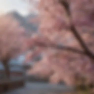 Vibrant Cherry Blossom in Bloom A vibrant cherry blossom tree in full bloom, enhancing the landscape's beauty.