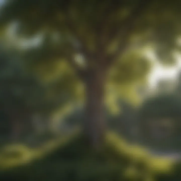Close-up of a chosen fast growing tree species