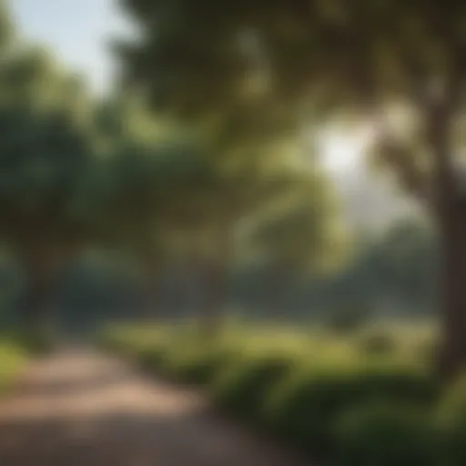A lush landscape featuring various fast-growing tree species
