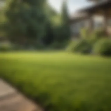 Vibrant green lawn showing healthy growth after fertilization