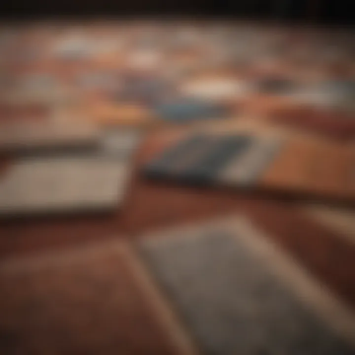 Visual representation of different carpet types and their price ranges