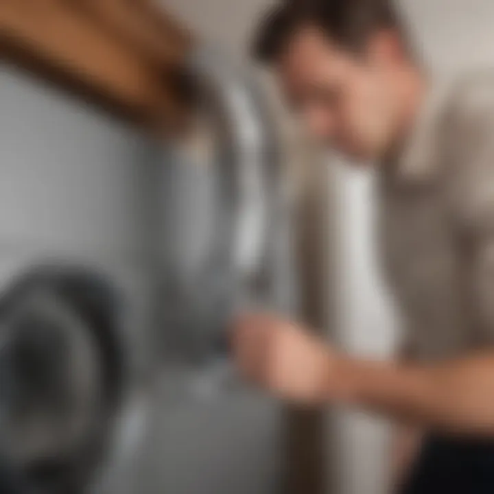 Professional technician inspecting a dryer vent system