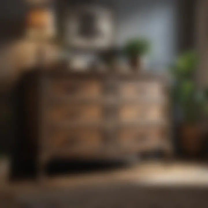 A beautifully painted wooden dresser showcasing its aesthetics.